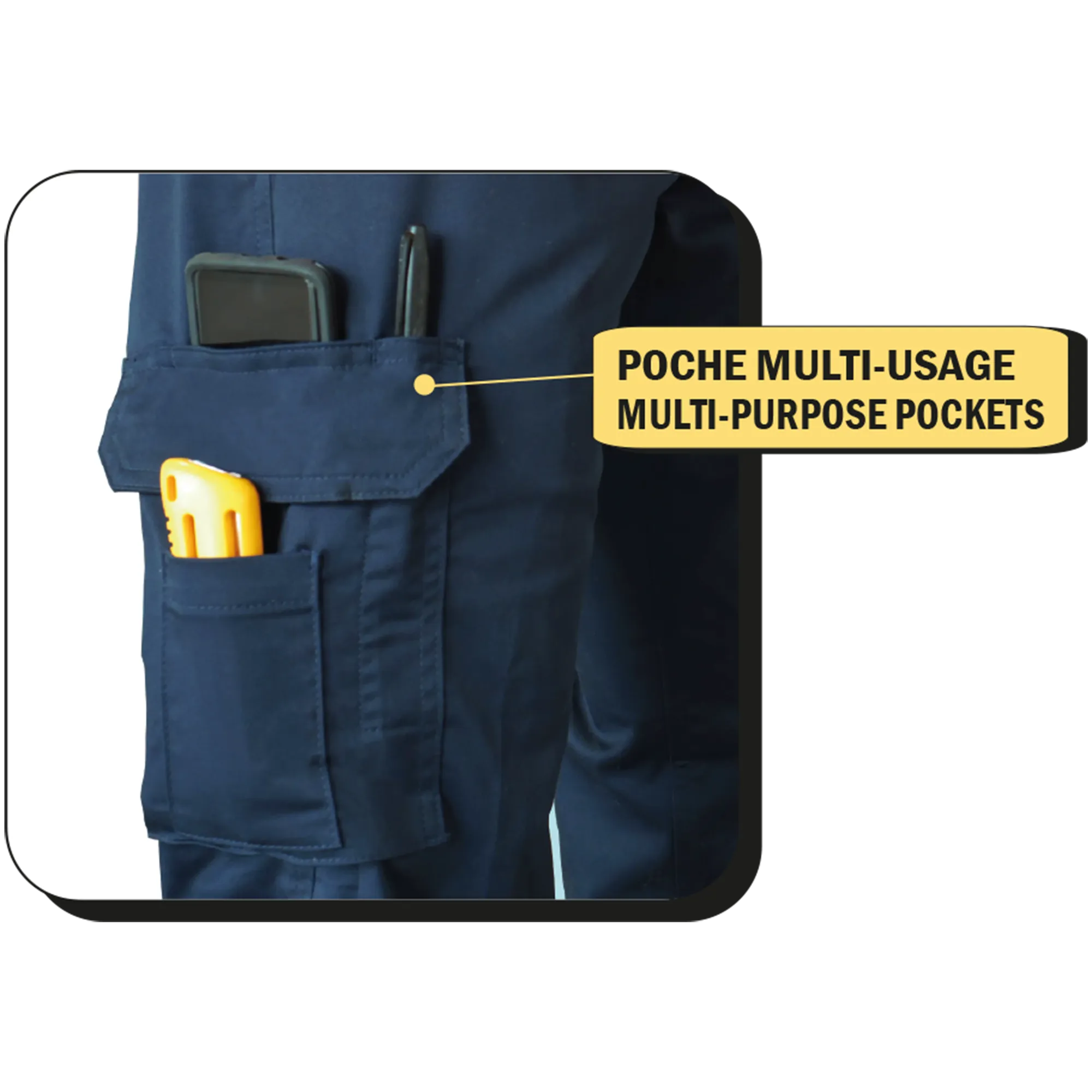 011EX4 - Pantalon Cargo Extensible  Hi-Viz 4||011EX4 - Stretch  Cargo Pant Hi-Viz 4
