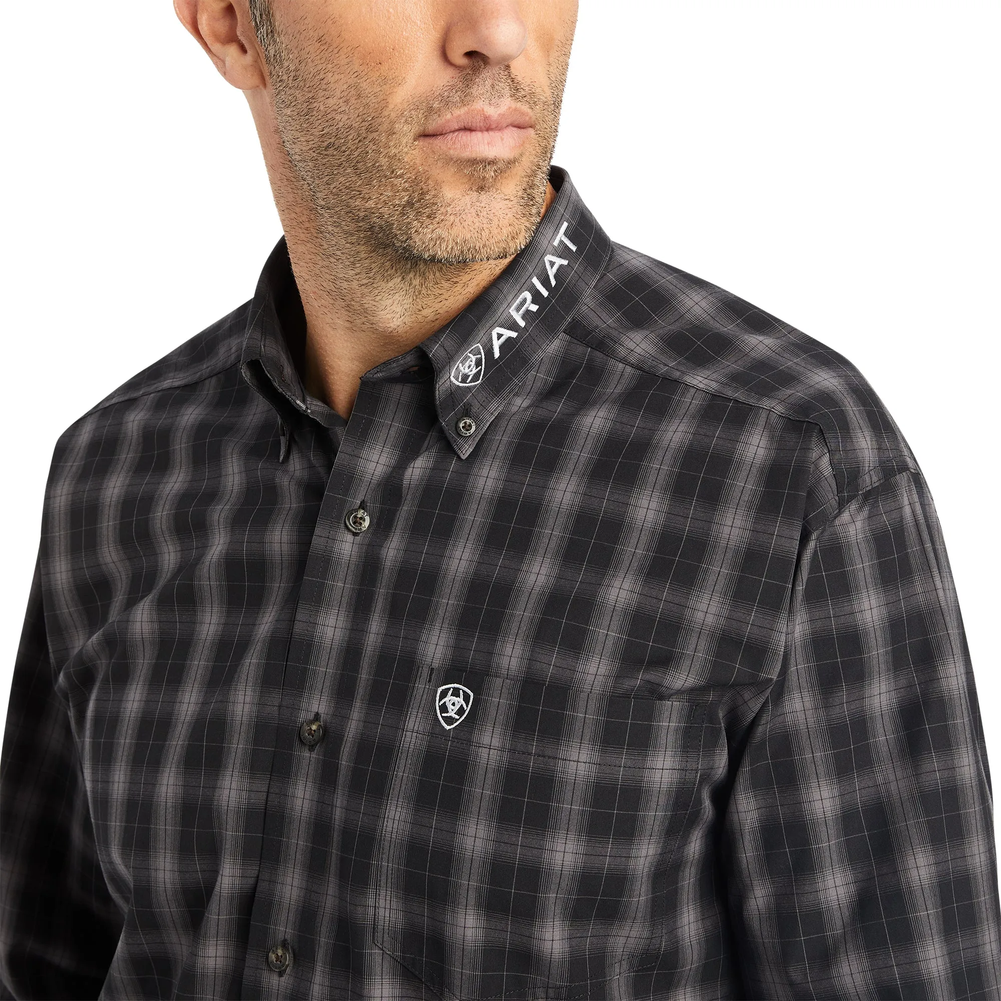 10042360 Ariat Mns Pro Series Team Cruz Classic LS Shirt Chocolate