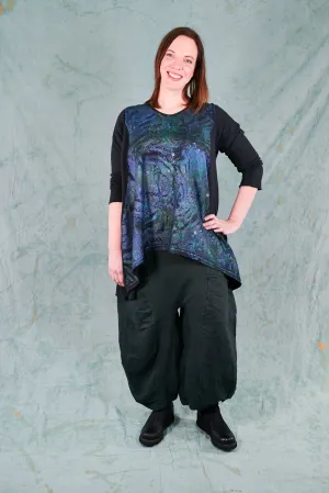 1244 Organic Hemp Cotton Hi Lo Tunic-Black-P