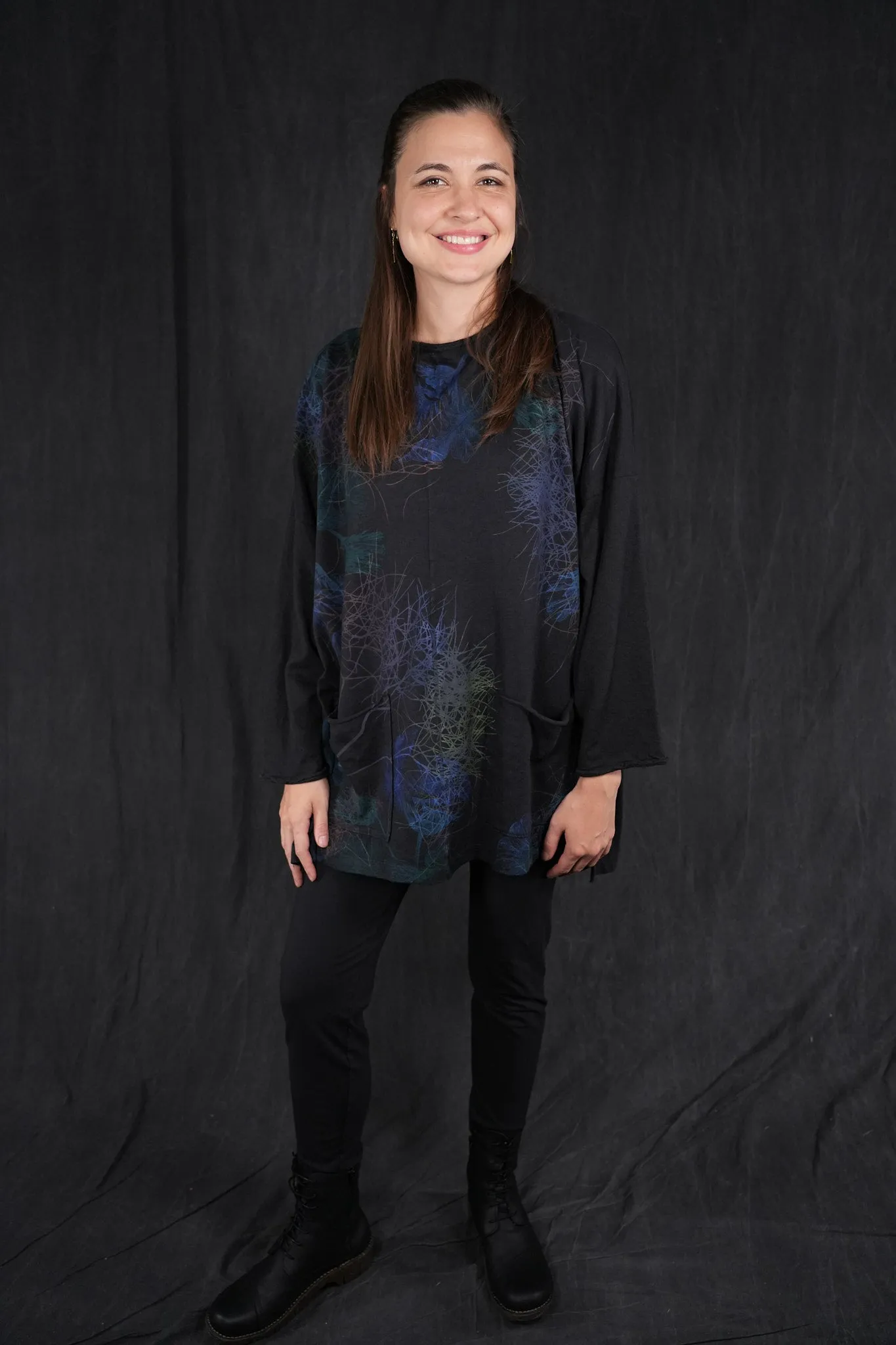 1585 Oversized Cabin Pullover Black-P