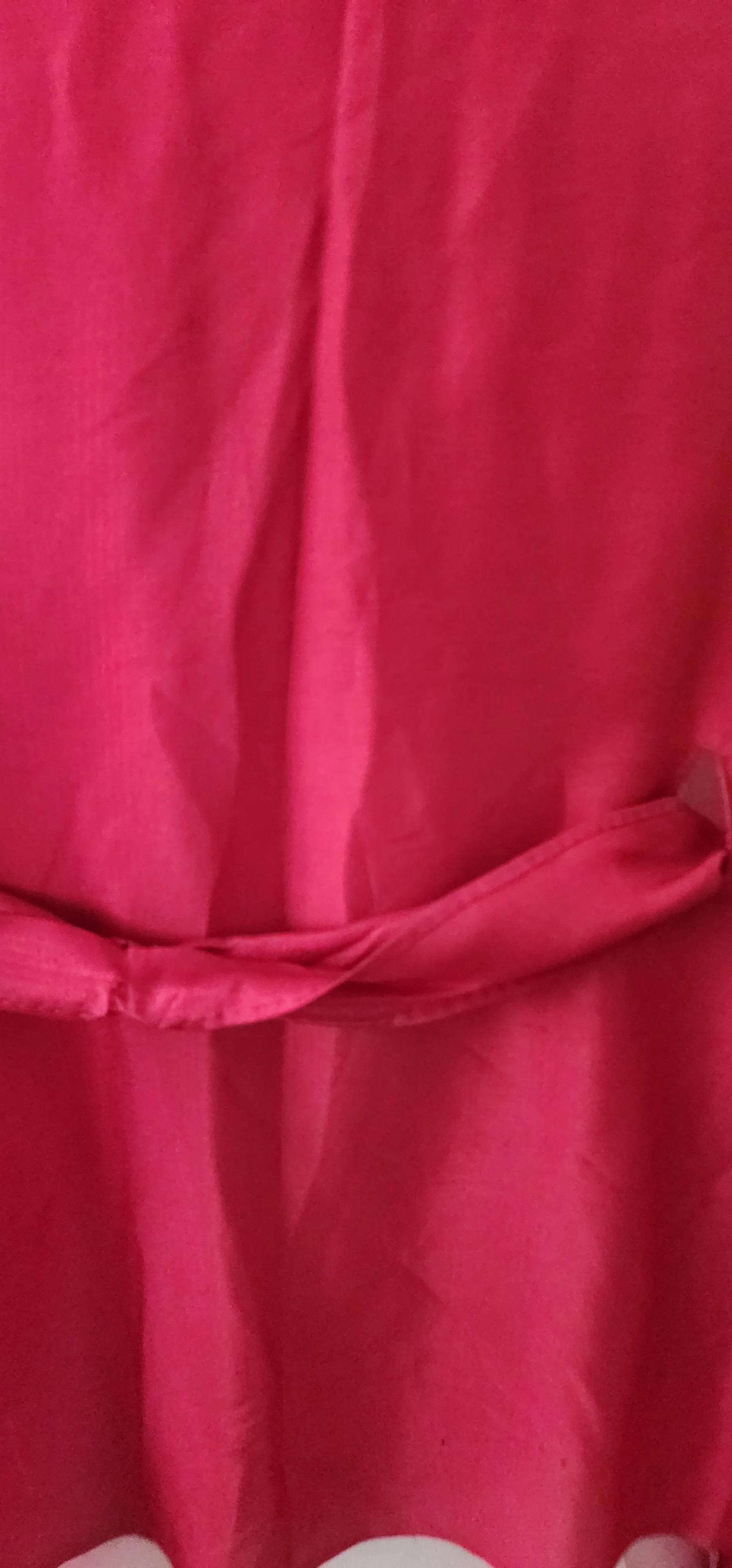 20s Red Silk Blouse Tunic w/Front Belt Sash