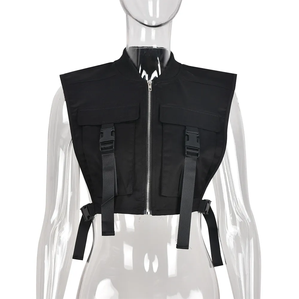 36 Pieces) Wholesale Women'S War 2024 Zipper Cargo Vest Top