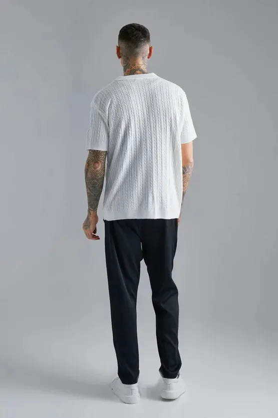 ABU DHABI OVERSIZED CABLE KNIT SHIRT