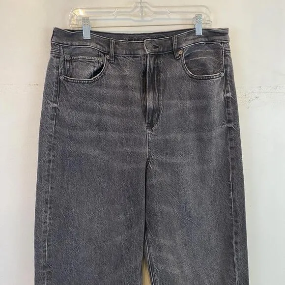 AMERICAN EAGLE dark gray wide leg baggy jeans