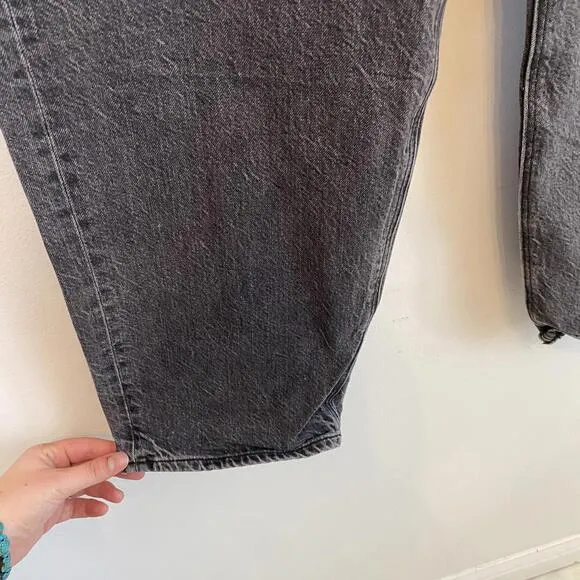 AMERICAN EAGLE dark gray wide leg baggy jeans