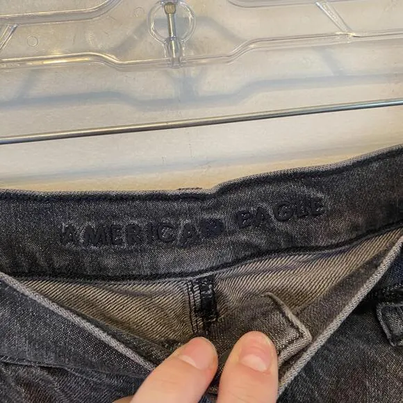 AMERICAN EAGLE dark gray wide leg baggy jeans