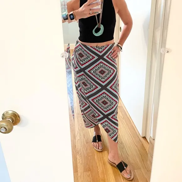 Anthropologie Maeve Maina Maxi Faux Wrap Skirt