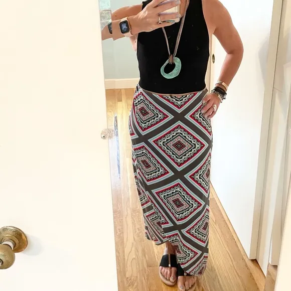 Anthropologie Maeve Maina Maxi Faux Wrap Skirt