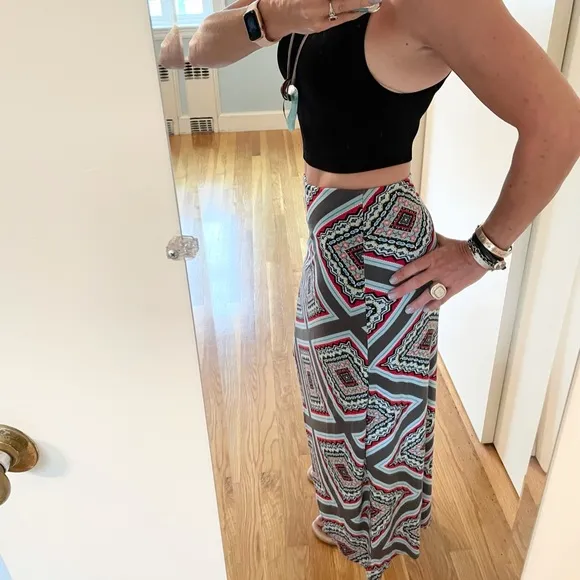 Anthropologie Maeve Maina Maxi Faux Wrap Skirt