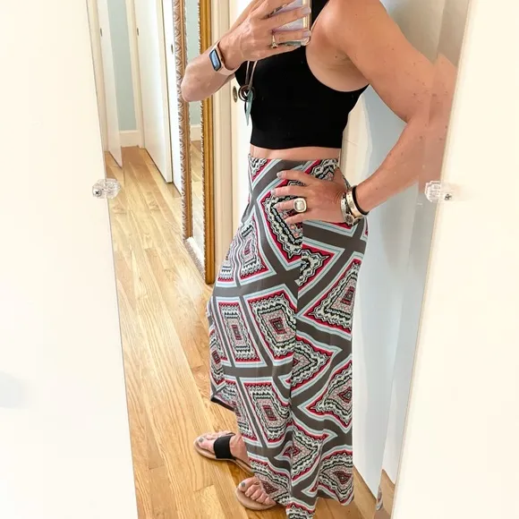 Anthropologie Maeve Maina Maxi Faux Wrap Skirt