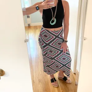 Anthropologie Maeve Maina Maxi Faux Wrap Skirt