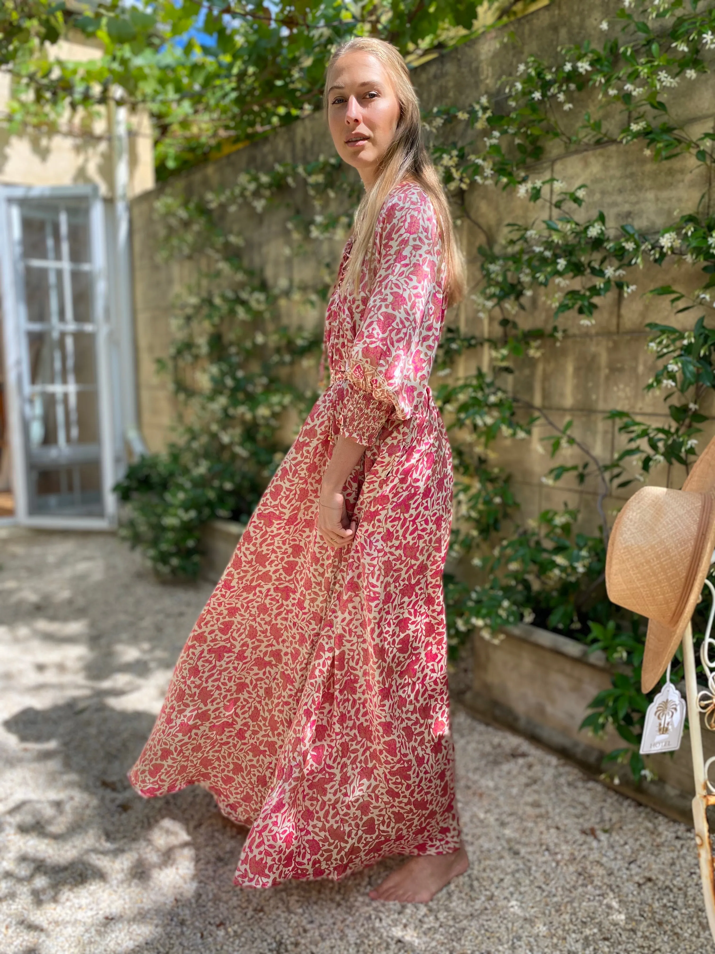 Azrou Silk Dress - Pink