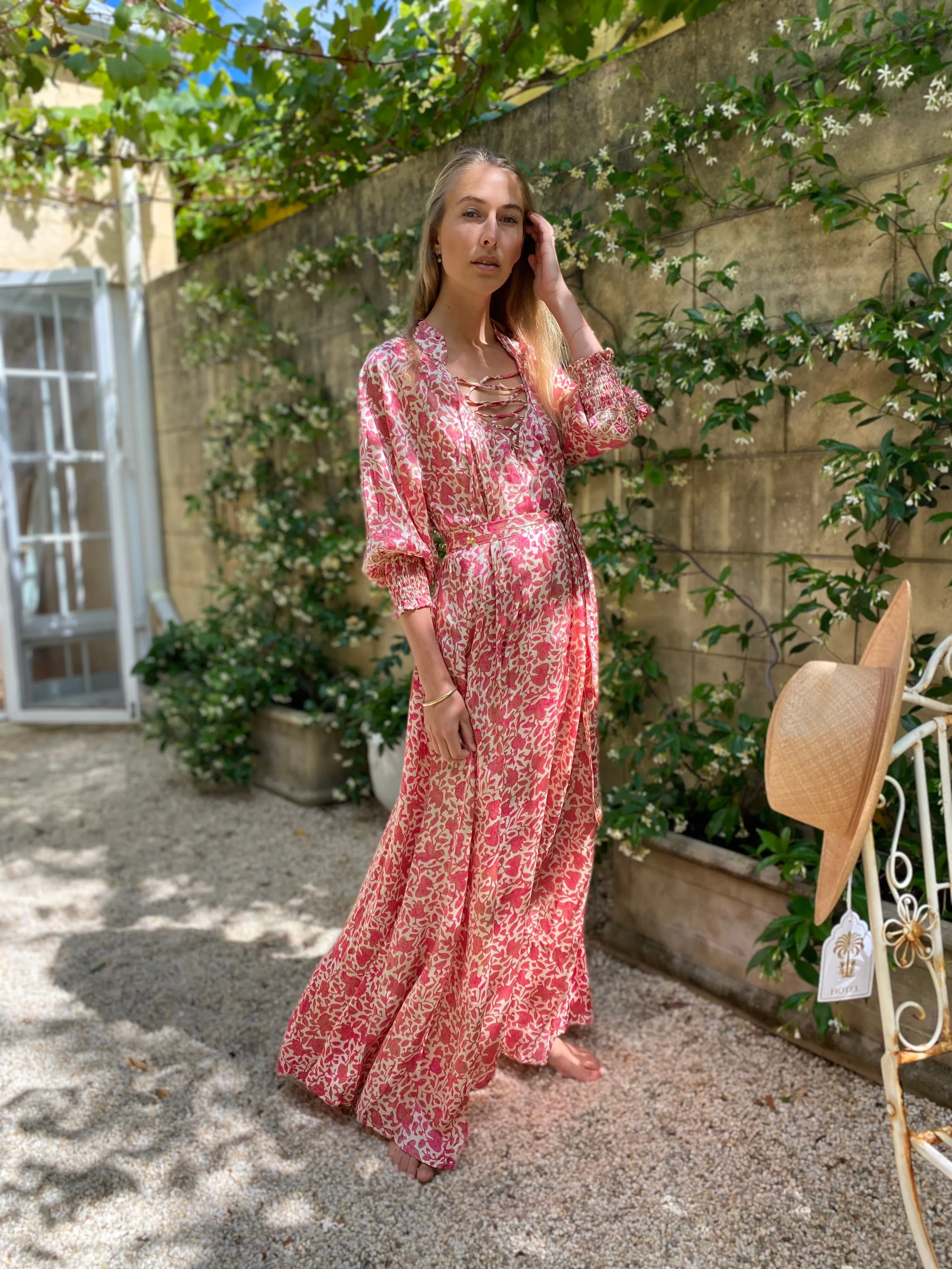 Azrou Silk Dress - Pink