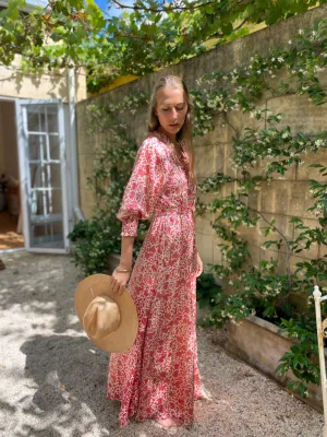 Azrou Silk Dress - Pink