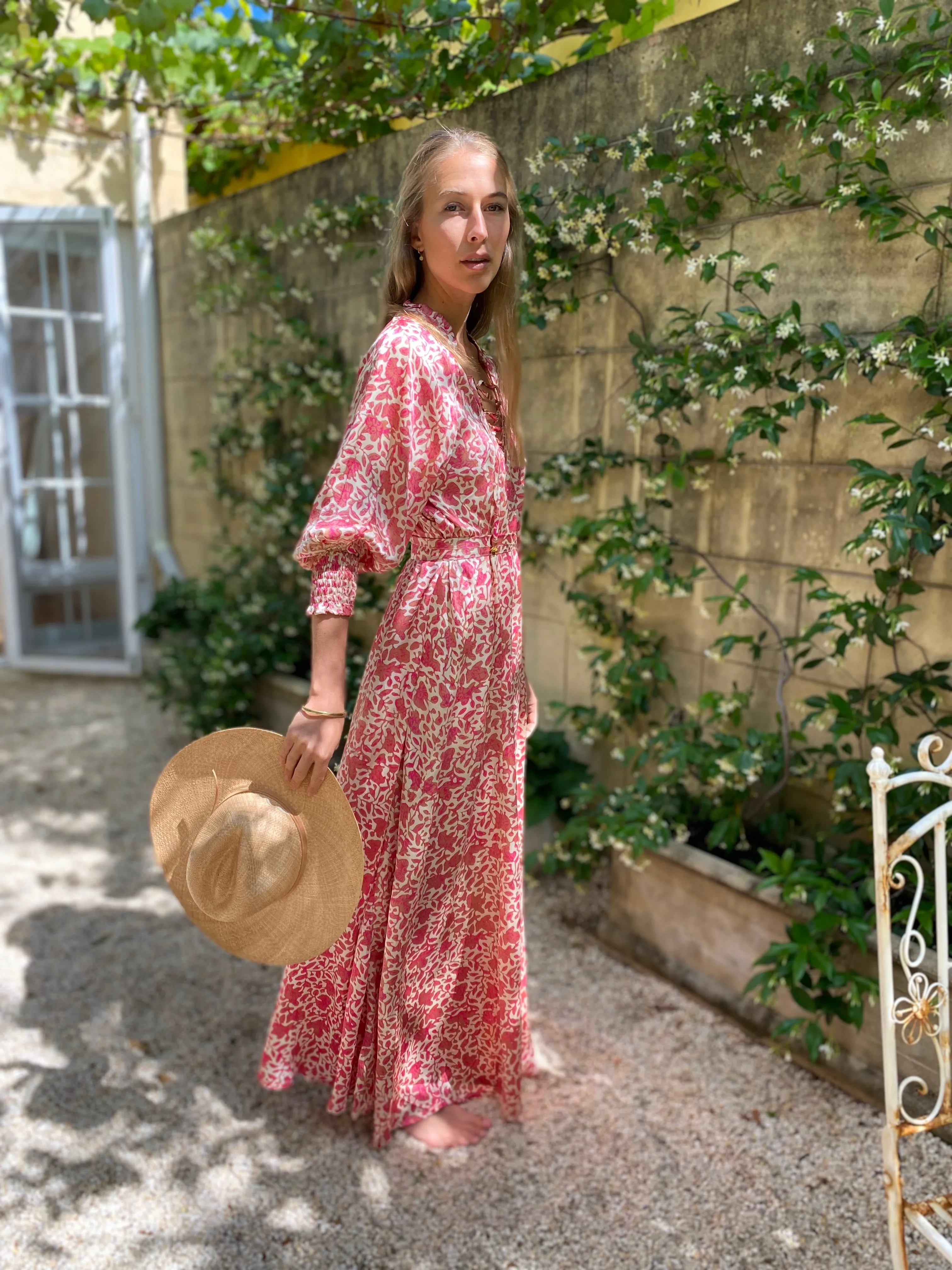Azrou Silk Dress - Pink