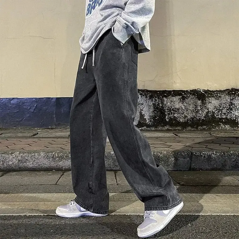 Baggy Jeans with Drawstring Elastic Waist for Ultimate Comfort