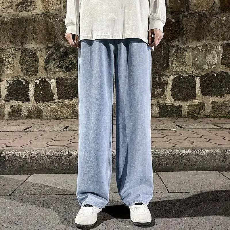 Baggy Jeans with Drawstring Elastic Waist for Ultimate Comfort