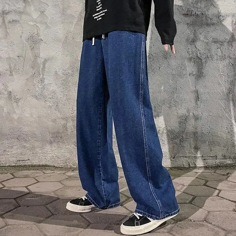 Baggy Jeans with Drawstring Elastic Waist for Ultimate Comfort