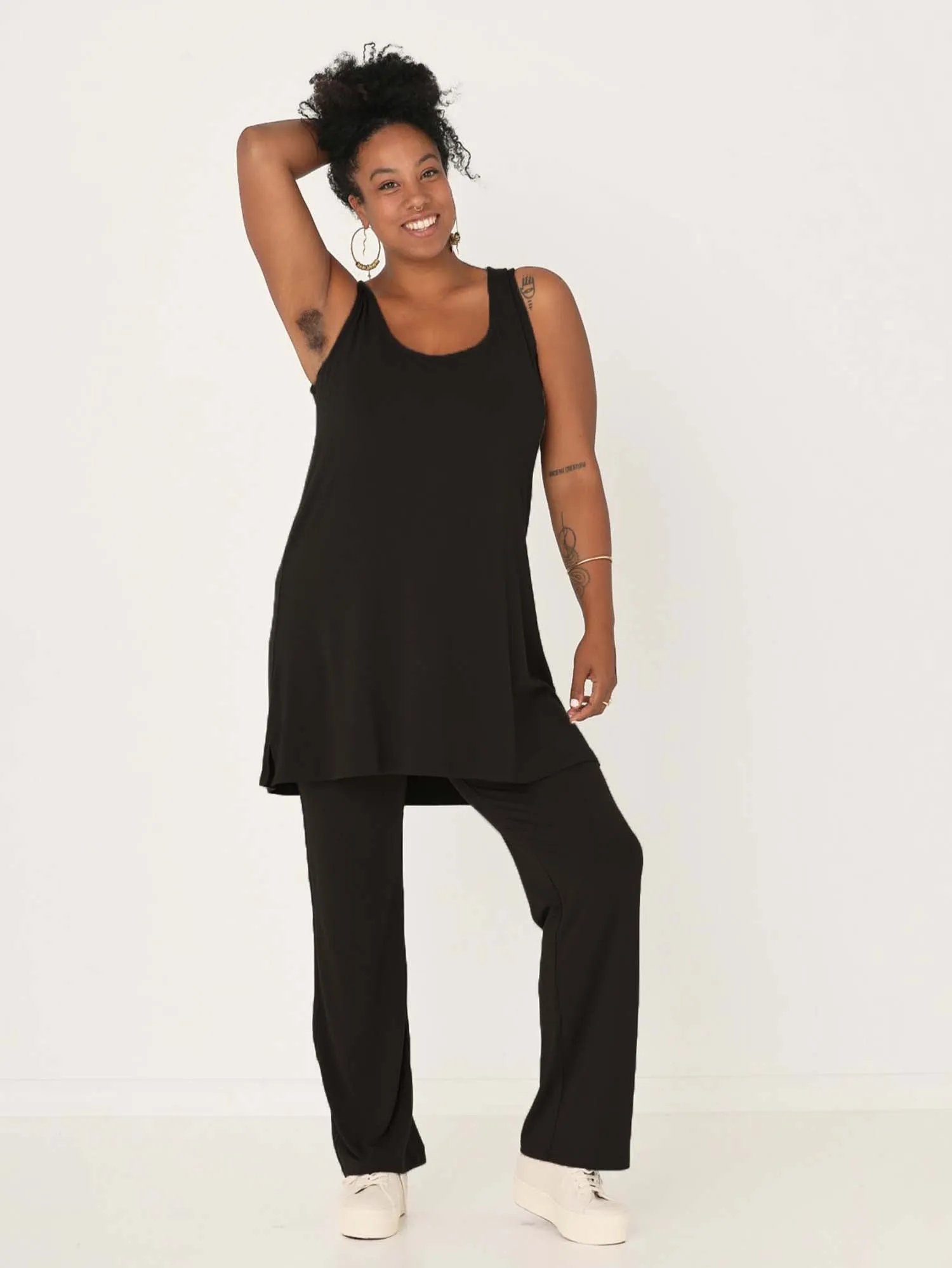 Bamboo Sleeveless Tunic - Black