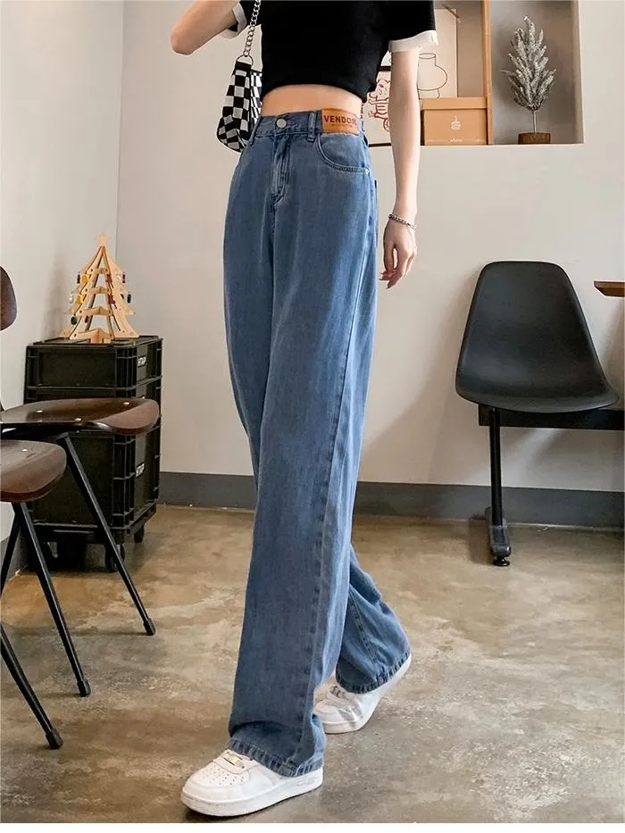 Basic Baggy Air Jeans mit hoher Taille