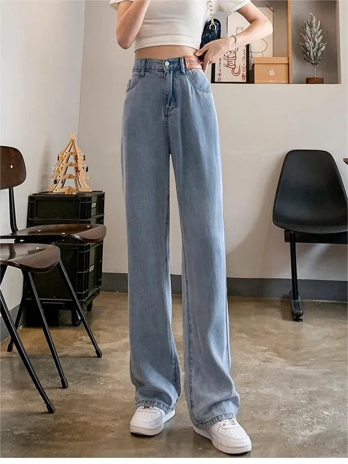 Basic Baggy Air Jeans mit hoher Taille
