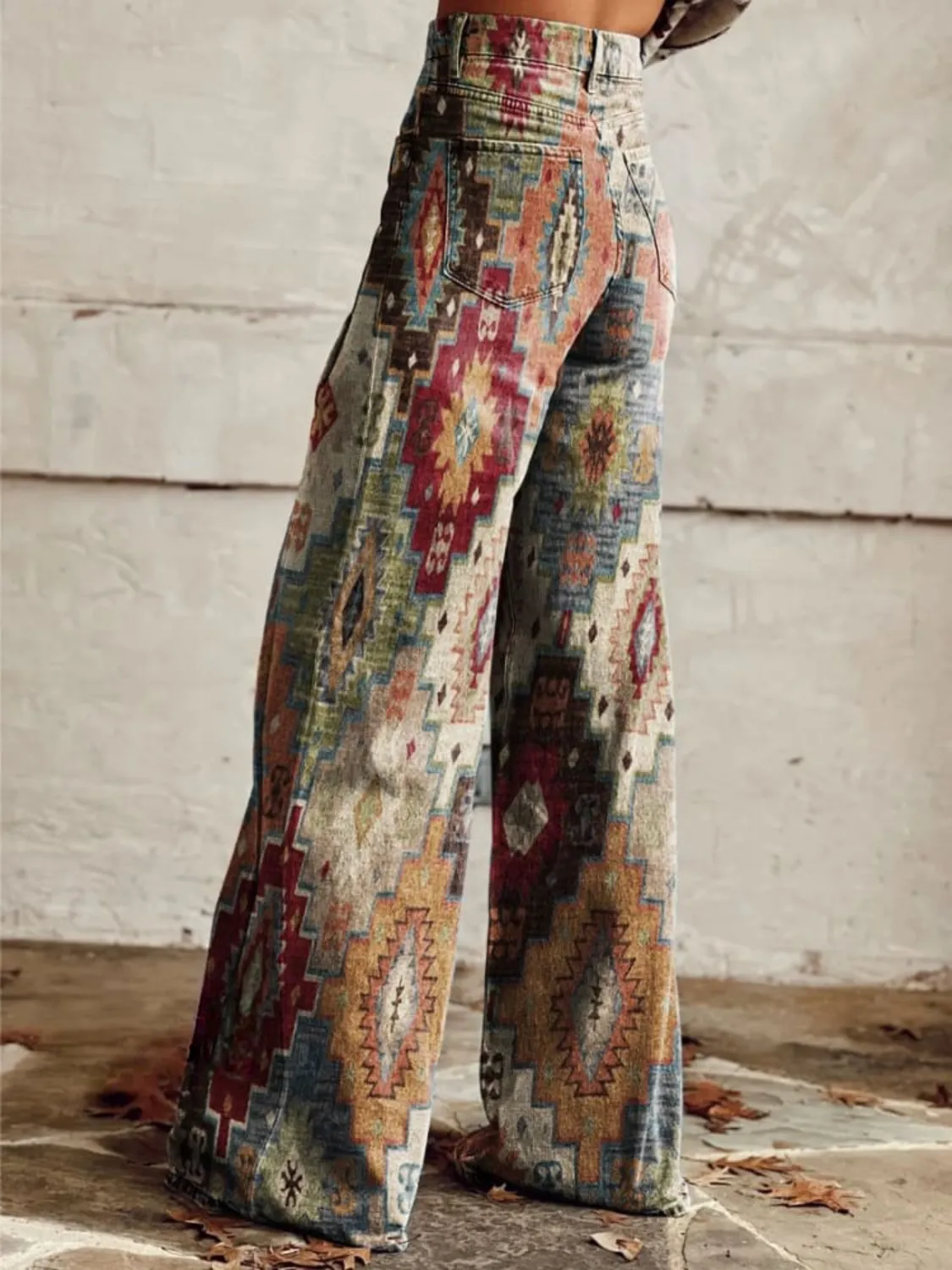 Beatriz® | Retro Tribal Patterned Flared Jeans