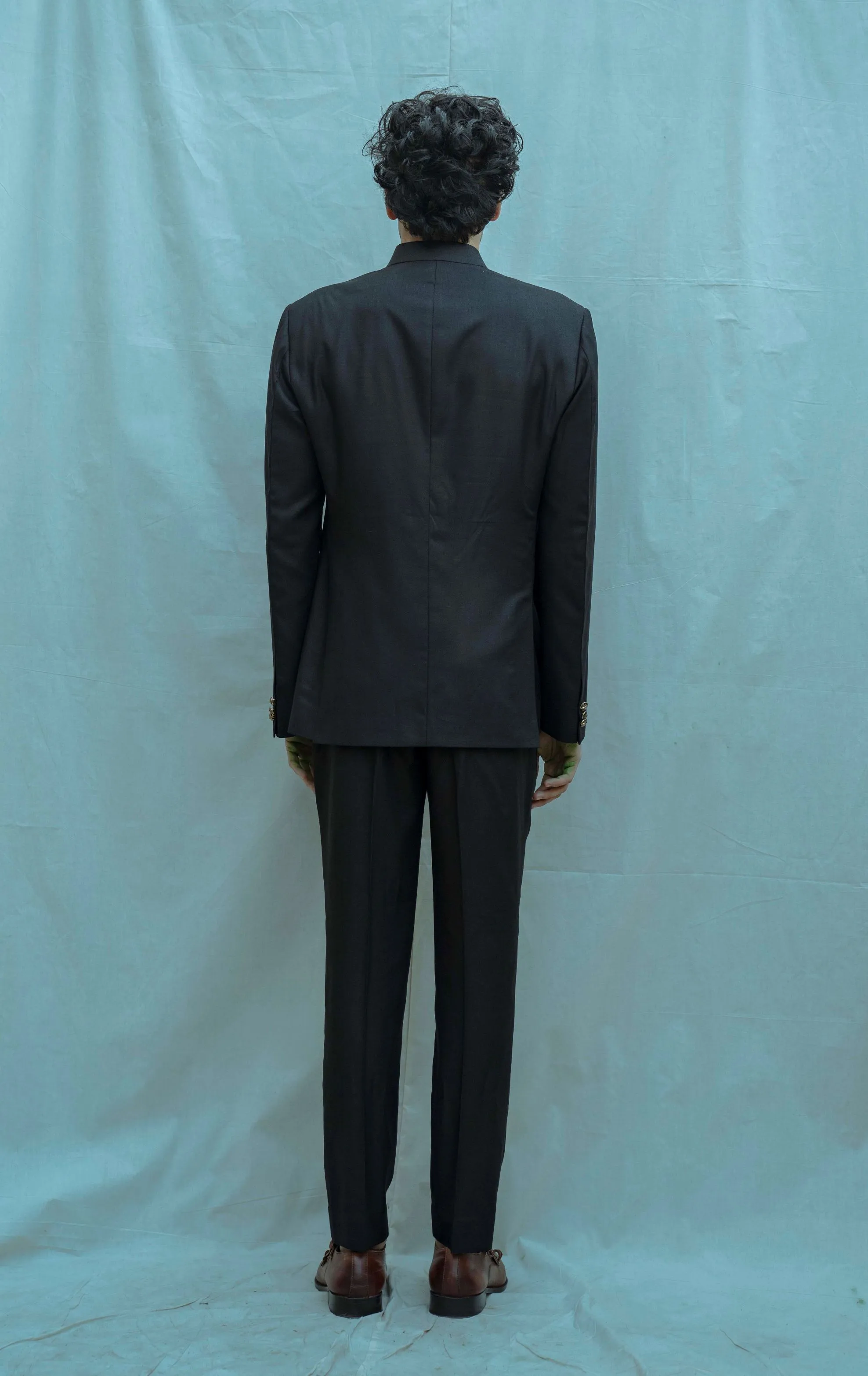 Black Classic Bandgala Set