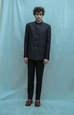 Black Classic Bandgala Set