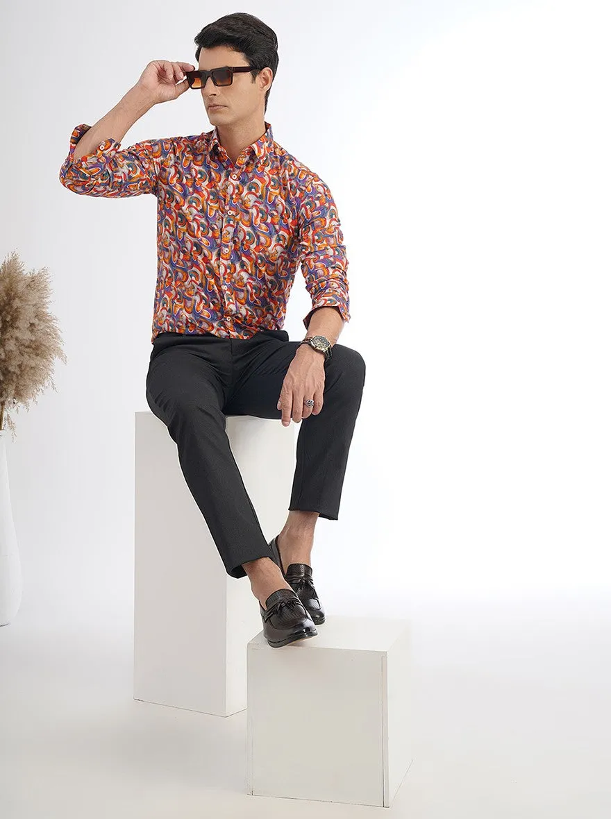 Black Solid Uno Fit Casual Trouser | JadeBlue