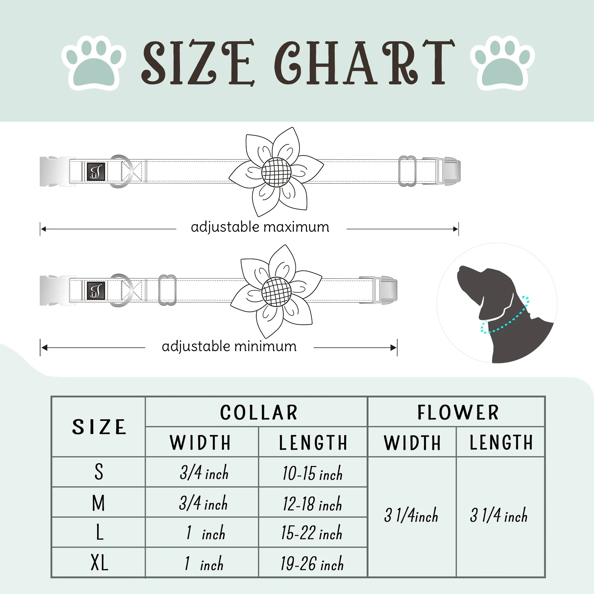 Boho Aztec Dog Collar with Flower