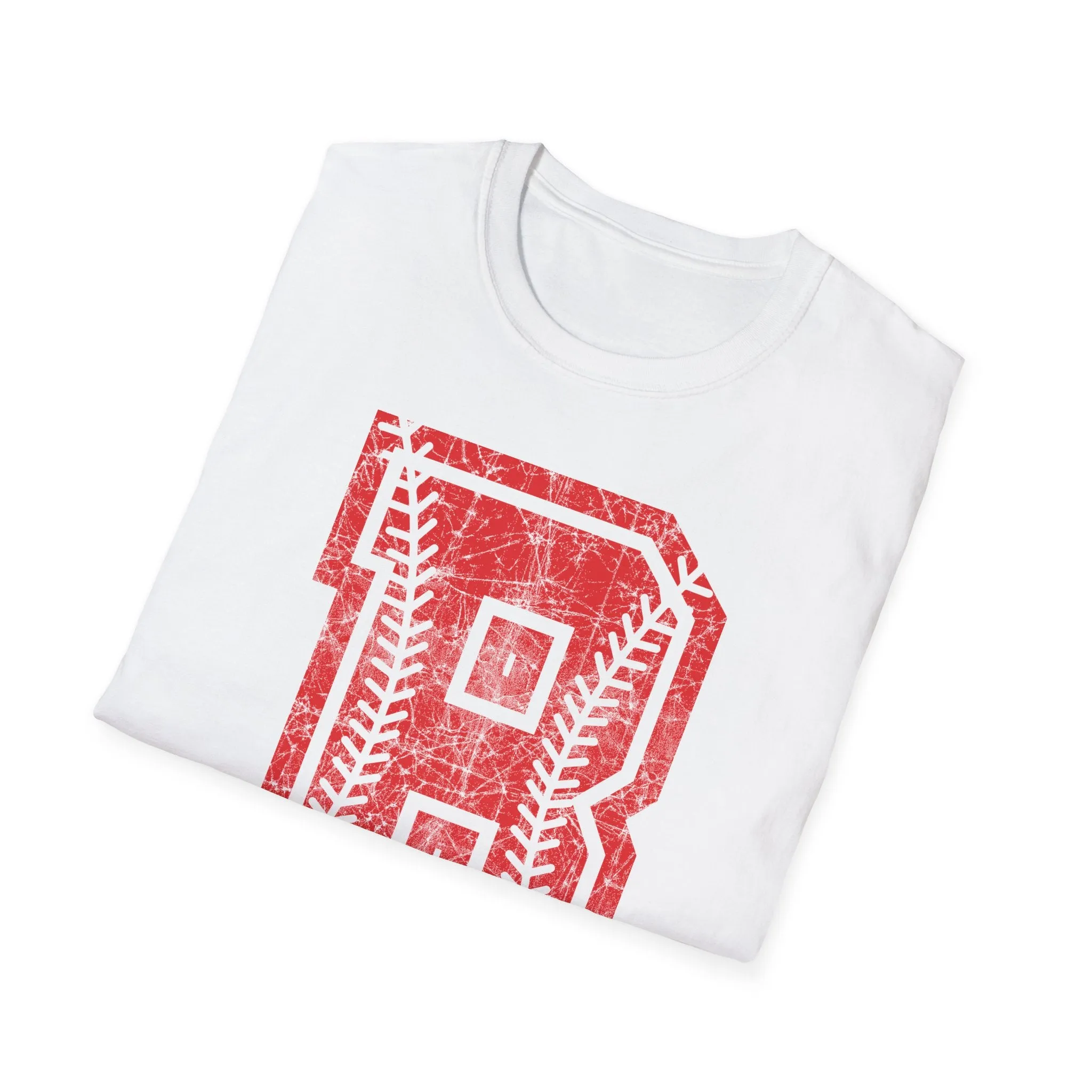 Braves Baseball Distressed B Unisex Softstyle T-Shirt