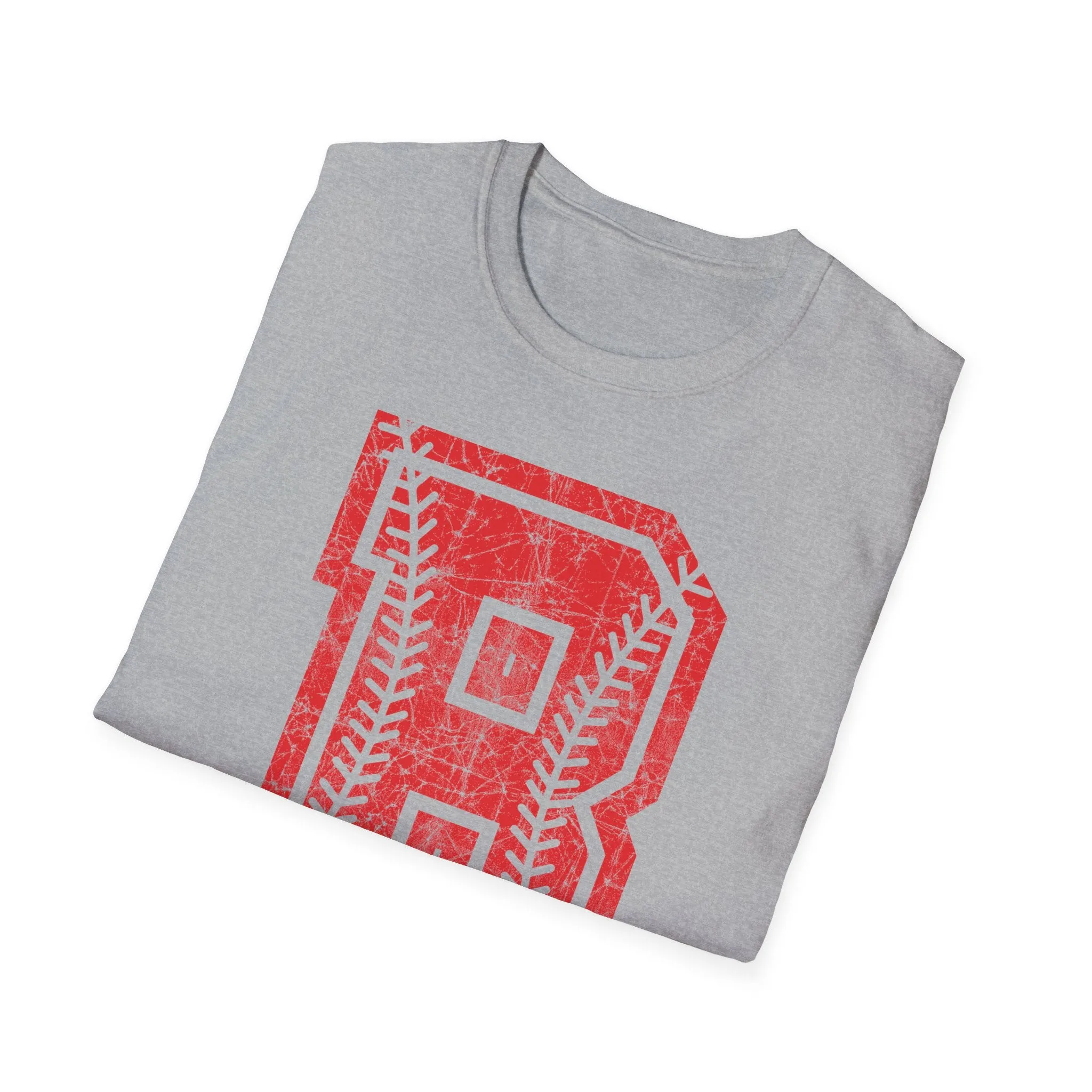 Braves Baseball Distressed B Unisex Softstyle T-Shirt
