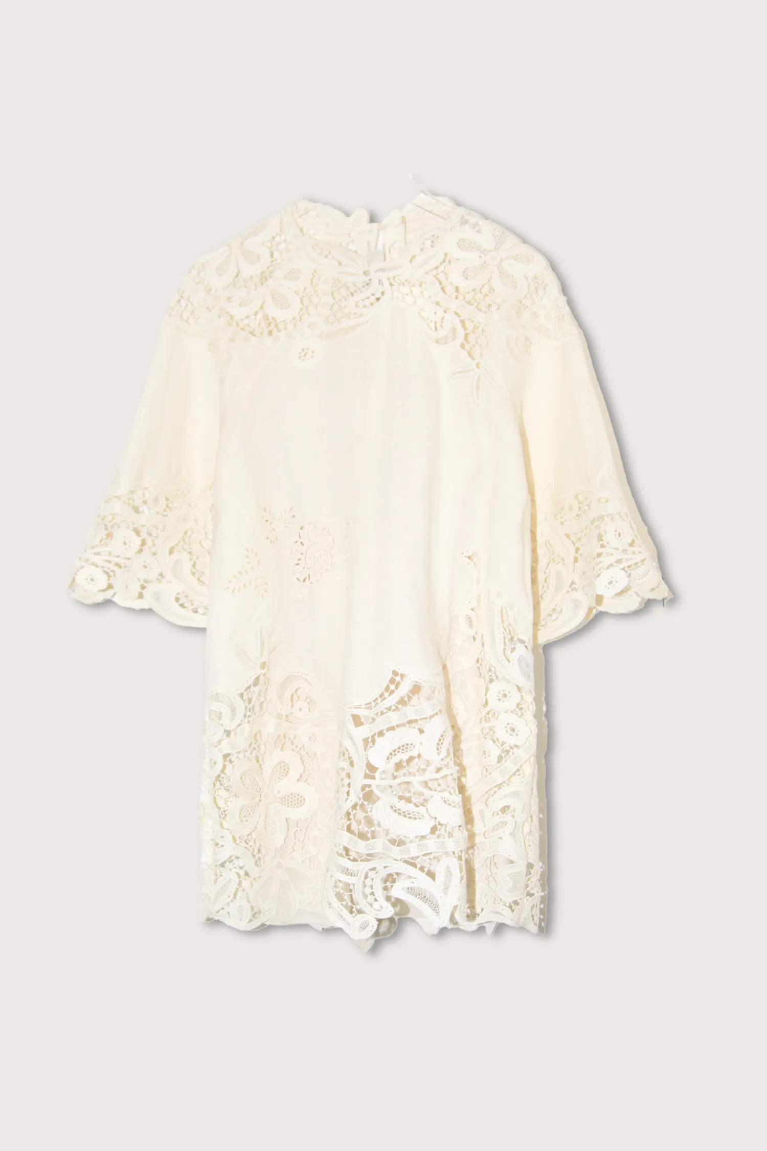 Brinna Botanical Linen Lace Trim Tunic