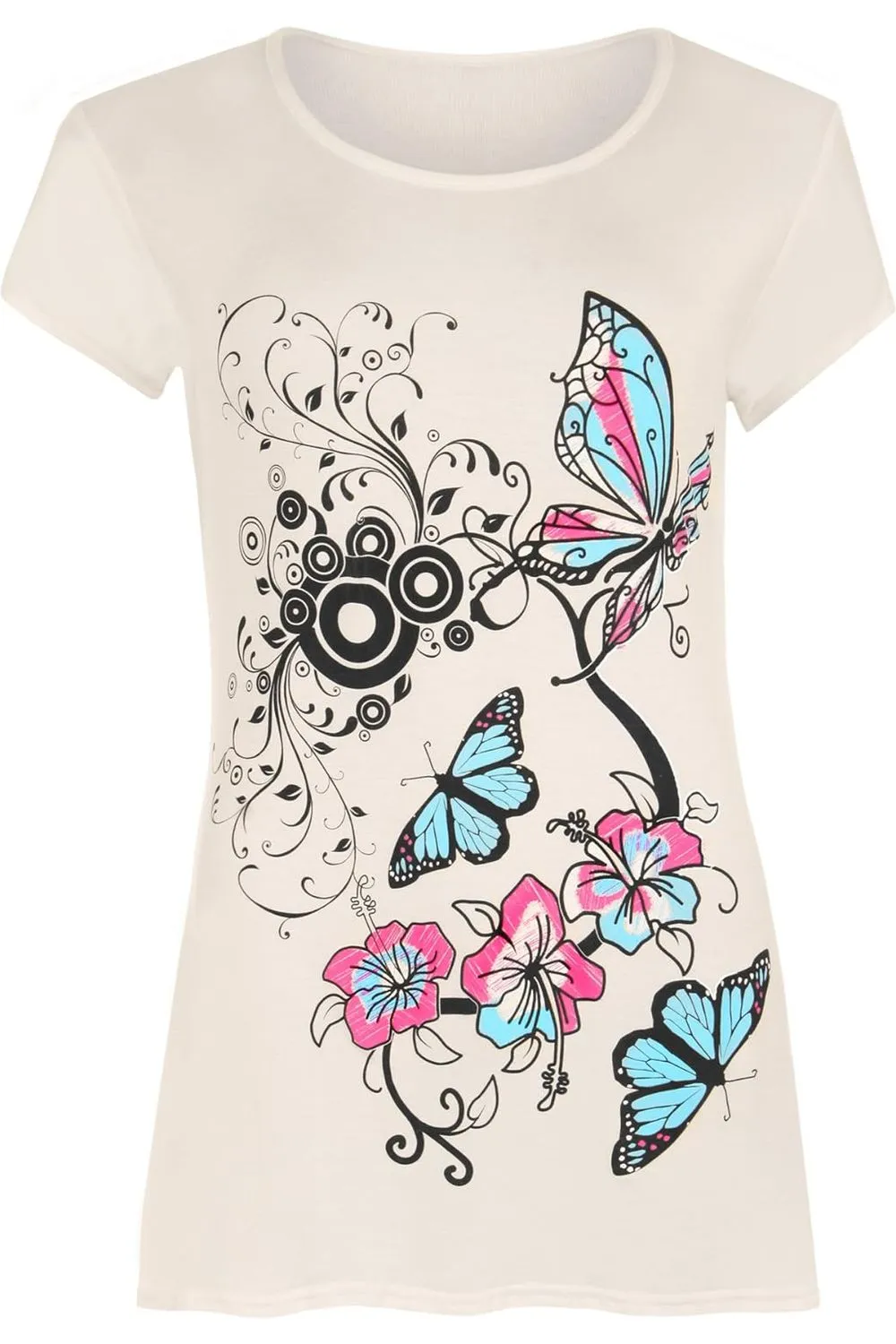 Butterfly Print T-Shirt Baggy Top