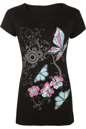 Butterfly Print T-Shirt Baggy Top