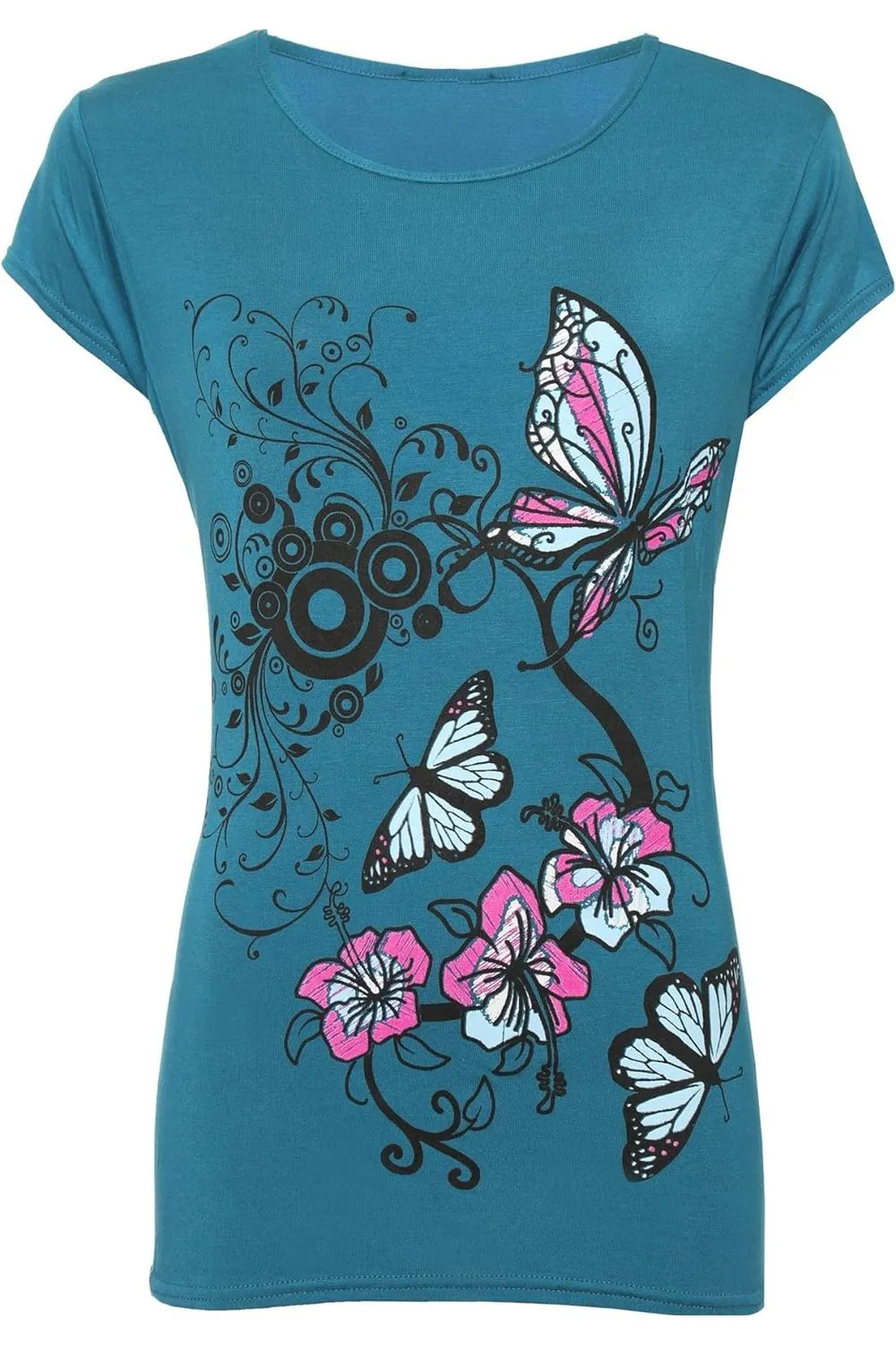 Butterfly Print T-Shirt Baggy Top