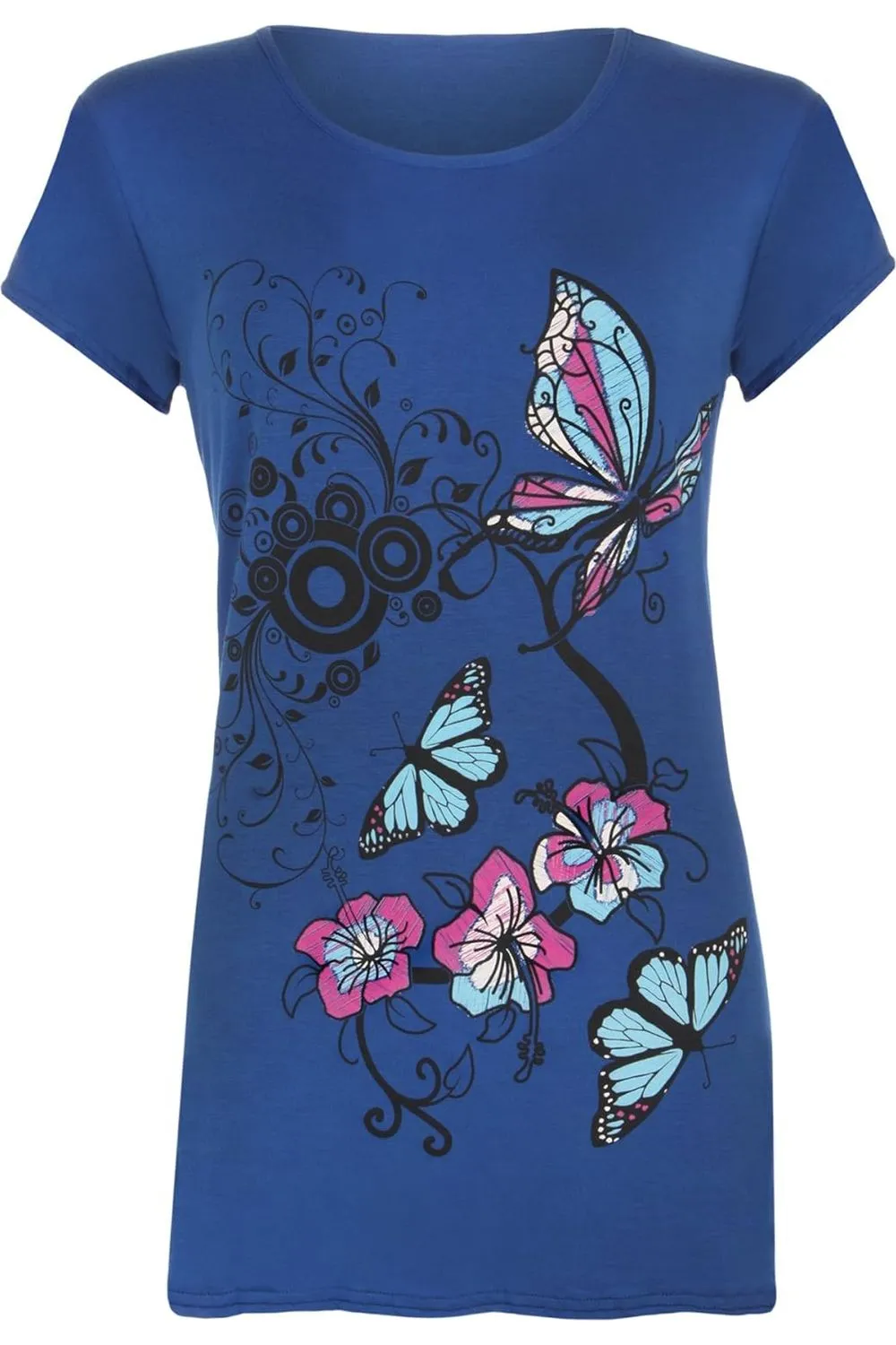 Butterfly Print T-Shirt Baggy Top