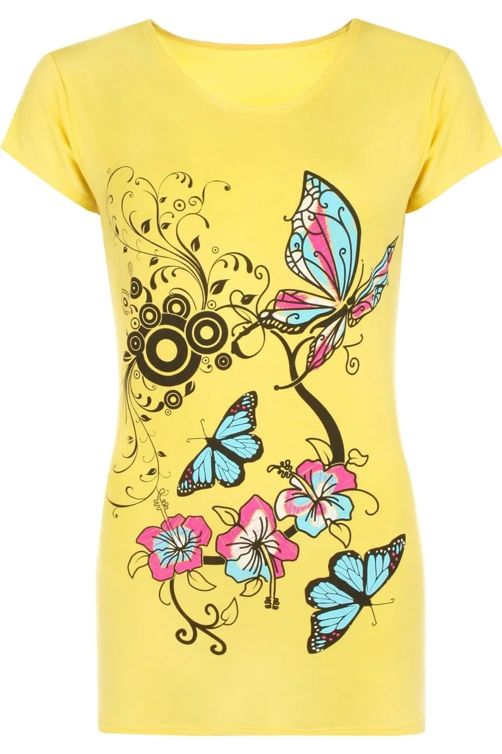 Butterfly Print T-Shirt Baggy Top