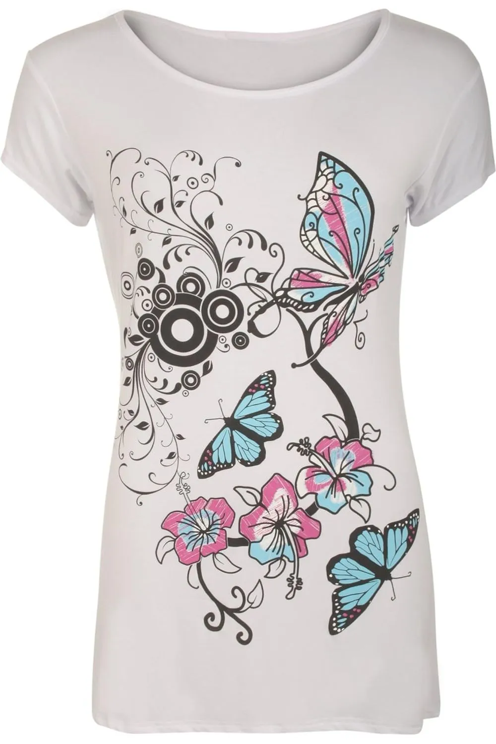 Butterfly Print T-Shirt Baggy Top