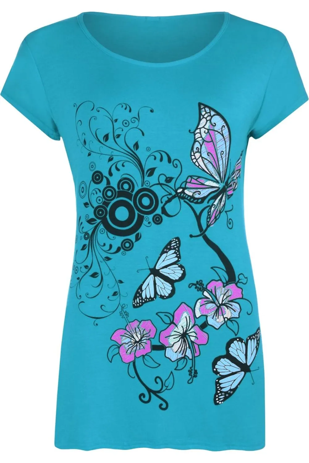 Butterfly Print T-Shirt Baggy Top