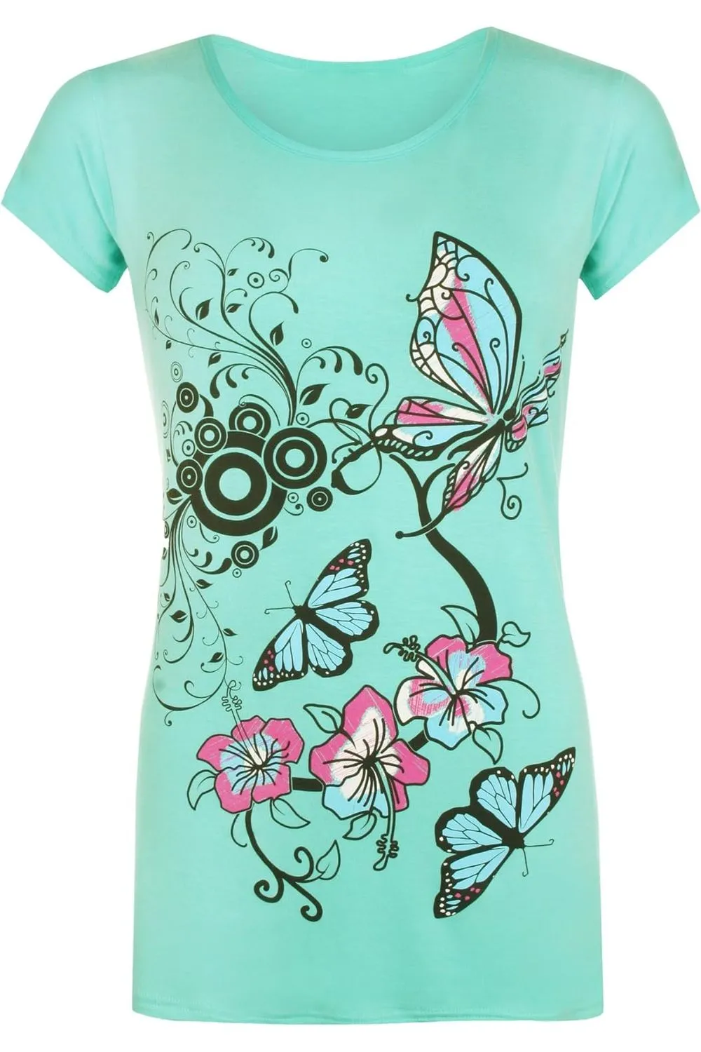 Butterfly Print T-Shirt Baggy Top