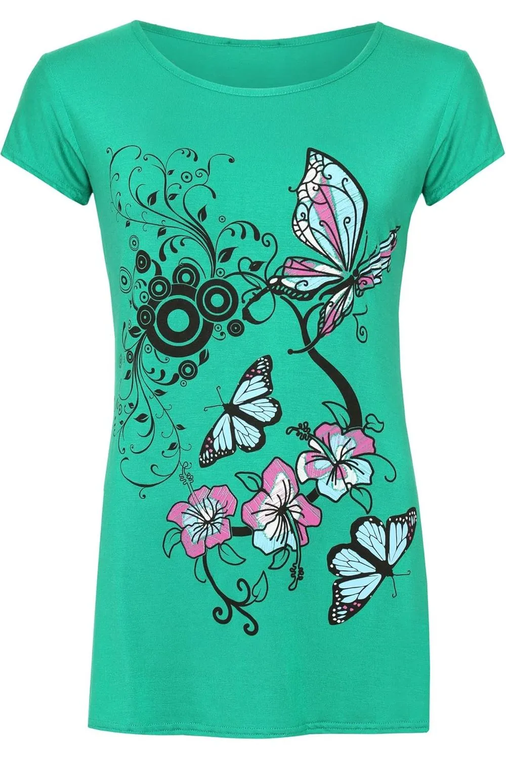 Butterfly Print T-Shirt Baggy Top