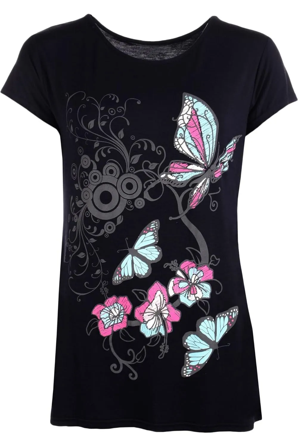 Butterfly Print T-Shirt Baggy Top