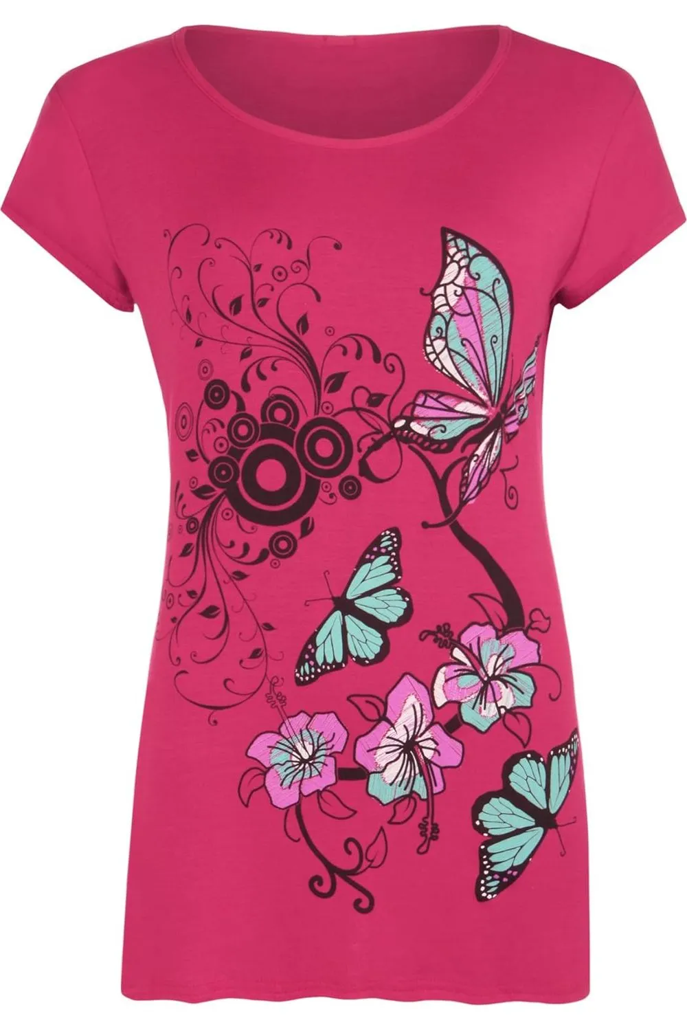 Butterfly Print T-Shirt Baggy Top