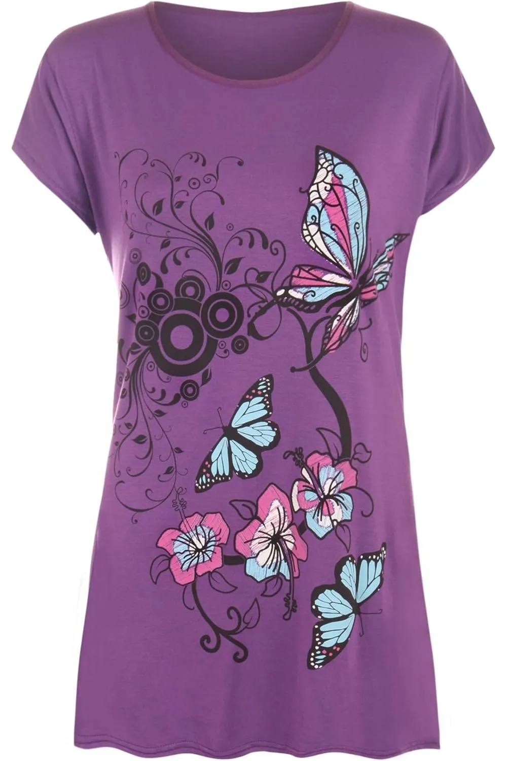 Butterfly Print T-Shirt Baggy Top