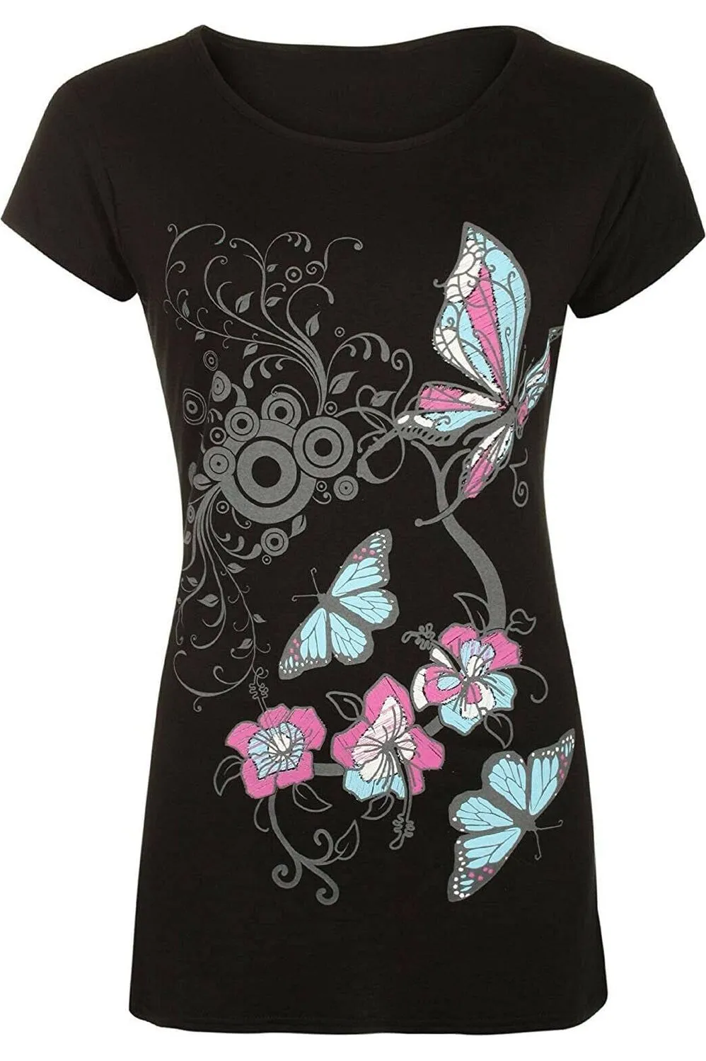 Butterfly Print T-Shirt Baggy Top