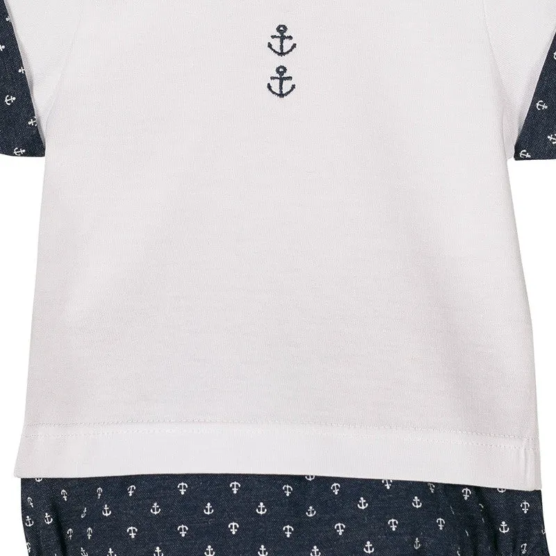 Calamaro - Navy Blue and White Boys Sailor Set