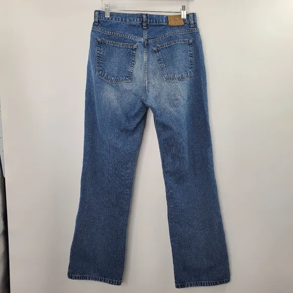 Calvin Klein Vintage Mom Jeans Boot Medium Wash High Waisted Rise Blue Baggy