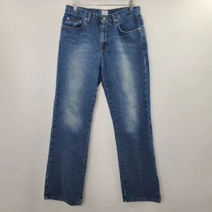 Calvin Klein Vintage Mom Jeans Boot Medium Wash High Waisted Rise Blue Baggy