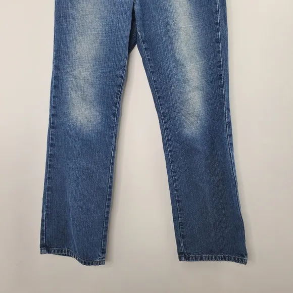 Calvin Klein Vintage Mom Jeans Boot Medium Wash High Waisted Rise Blue Baggy